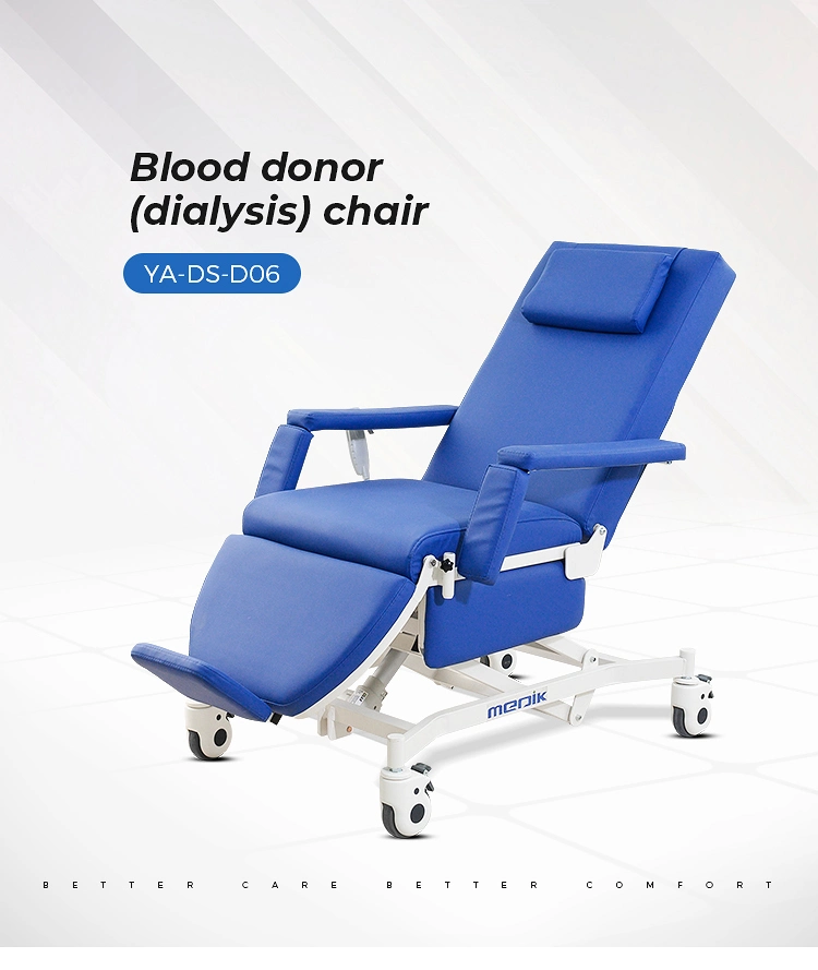 Ya-Ds-D06electric Adjustable Hospital Medical Patient Blood Collection Donor Dialysis Chair Donation Drawing Couch Manufacturer